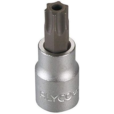 Alyco ' 192440 – klucz nasadowy Torx 1/2 Une 16503 DIN 3121 CR chrom, matowy, niedotykowy, T-40 x 62 mm Alyco ' 192440 – klucz nasadowy Torx 1/2 Une 16503 DIN 3121 CR chrom, matowy, niedotykowy, T-40 x 62 mm