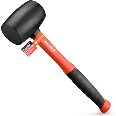 ValueMax Młotek gumowy z solidną gumową główką i trzonkiem z włókna szklanego, trwały, gumowy młotek z ergonomicznym, miękkim uchwytem, idealny do układania płytek, murowania, podstawowej konserwacji ValueMax Młotek gumowy z solidną gumową główką i trzonkiem z włókna szklanego, trwały, gumowy młotek z ergonomicznym, miękkim uchwytem, idealny do układania płytek, murowania, podstawowej konserwacji