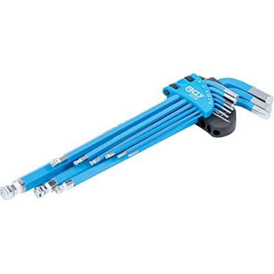 BGS 35100 Zestaw kluczy kątowych długie gniazdo sześciokątne/gniazdo sześciokątne z kulką 1,5 10 mm 9 szt. BGS 35100 Zestaw kluczy kątowych długie gniazdo sześciokątne/gniazdo sześciokątne z kulką 1,5 10 mm 9 szt.