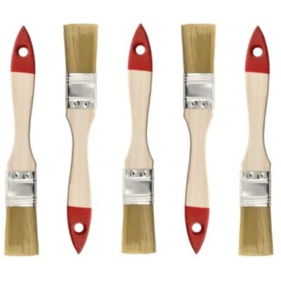HARDY WORKING TOOLS M7 zestaw pędzli płaskich, 5-częściowy, szerokość 1 cal, 5 sztuk, zestaw pędzli malarskich z drewnianym uchwytem, 5 szt., seria *30*, A0200-300510 HARDY WORKING TOOLS M7 zestaw pędzli płaskich, 5-częściowy, szerokość 1 cal, 5 sztuk, zestaw pędzli malarskich z drewnianym uchwytem, 5 szt., seria *30*, A0200-300510