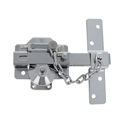 Amig Zamek z okrągłym cylindrem, zatrzaskiem i łańcuchem Mod. 1C 88 x 153 mm Blokada bezpieczeństwa z kluczem i uchwytem Zawiera 5 kluczy punktowych Stal srebrna Amig Zamek z okrągłym cylindrem, zatrzaskiem i łańcuchem Mod. 1C 88 x 153 mm Blokada bezpieczeństwa z kluczem i uchwytem Zawiera 5 kluczy punktowych Stal srebrna