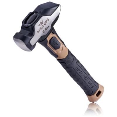 Spec Ops Tools Młot kowalski, młot kowalski 1,1 kg z dwumateriałowym uchwytem amortyzującym i tłumiącym wibracje, 3% podarowany weteranom, czarny/jasnobrązowy Spec Ops Tools Młot kowalski, młot kowalski 1,1 kg z dwumateriałowym uchwytem amortyzującym i tłumiącym wibracje, 3% podarowany weteranom, czarny/jasnobrązowy