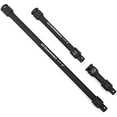 GEARWRENCH 3 szt. 3/8" Drive Impact Locking Extension Set 3", 6" i 12" 84927N, czarny GEARWRENCH 3 szt. 3/8" Drive Impact Locking Extension Set 3", 6" i 12" 84927N, czarny