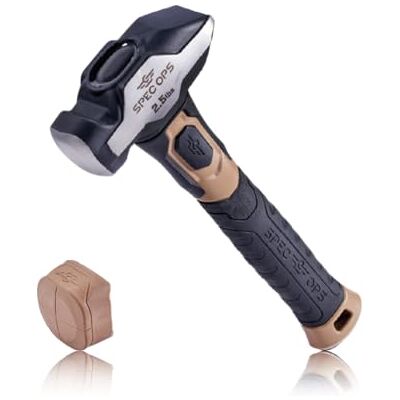 Spec Ops Tools Młot kowalski, młot kowalski 1,1 kg ze zdejmowaną miękką nasadką młotka i dwumateriałowym uchwytem amortyzującym i tłumiącym wibracje, 3% podarowany weteranom, czarny/jasnobrązowy Spec Ops Tools Młot kowalski, młot kowalski 1,1 kg ze zdejmowaną miękką nasadką młotka i dwumateriałowym uchwytem amortyzującym i tłumiącym wibracje, 3% podarowany weteranom, czarny/jasnobrązowy