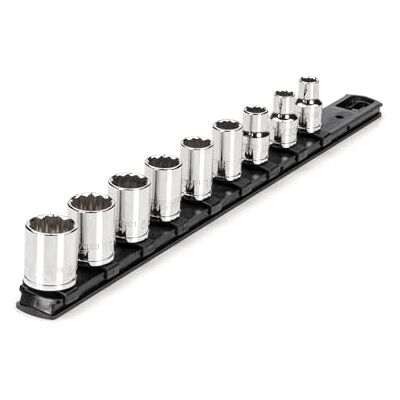 TEKTON 3/8 cala 12-punktowy zestaw nasadek z szyną, 9-częściowy (5/16-3/4 cala), SHD91103 TEKTON 3/8 cala 12-punktowy zestaw nasadek z szyną, 9-częściowy (5/16-3/4 cala), SHD91103