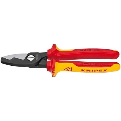 KNIPEX 95 18 200 SBA narzędzia nożyce do kabli, podwójne cięcie krawędzi, 1000 V izolowane (9518200SBA) KNIPEX 95 18 200 SBA narzędzia nożyce do kabli, podwójne cięcie krawędzi, 1000 V izolowane (9518200SBA)