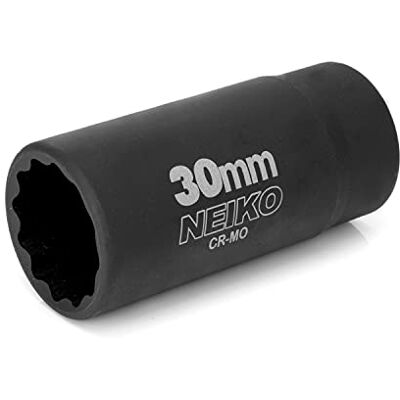 Neiko 02522A 30mm Socket 1/2” Drive Deep Impact Socket Spindle & Axle Nut Socket 12 Point Chrome Molybdenum Cr-Mo Deep Well Hub Triple Square Axle Shaft Nut Remover Neiko 02522A 30mm Socket 1/2” Drive Deep Impact Socket Spindle & Axle Nut Socket 12 Point Chrome Molybdenum Cr-Mo Deep Well Hub Triple Square Axle Shaft Nut Remover