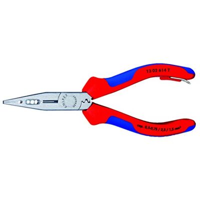 KNIPEX Narzędzia szczypce dla elektryków 4 w 1, 10,12,14 AWG, wieloskładnikowe, mocowanie na uwięzi (1302614TBKA) KNIPEX Narzędzia szczypce dla elektryków 4 w 1, 10,12,14 AWG, wieloskładnikowe, mocowanie na uwięzi (1302614TBKA)