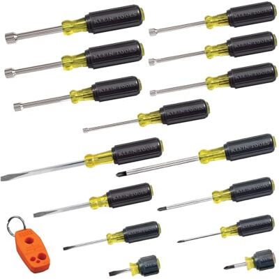 KLEIN TOOLS 80021 Werkzeugset, Schraubendreher i Mutternschlüssel Werkzeugsatz mit verschiedenen Spitzen, Steckschlüssel i Magnetisierer, Entmagnetisierer, 16-teilig KLEIN TOOLS 80021 Werkzeugset, Schraubendreher i Mutternschlüssel Werkzeugsatz mit verschiedenen Spitzen, Steckschlüssel i Magnetisierer, Entmagnetisierer, 16-teilig