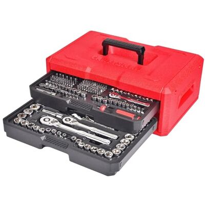 Craftsman 256-częściowy zestaw ręcznych narzędzi mechanicznych i nasadek, skrzynka narzędziowa z 2 szufladami (CMMT45256) Craftsman 256-częściowy zestaw ręcznych narzędzi mechanicznych i nasadek, skrzynka narzędziowa z 2 szufladami (CMMT45256)