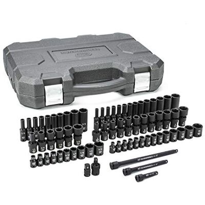 GEARWRENCH , 84903, zestaw kluczy nasadowych, napęd 6-kątny, standard 6-punktowy i głęboki, uniwersalny zestaw kluczy nasadowych, SAE/metryczny, 71-częściowy GEARWRENCH , 84903, zestaw kluczy nasadowych, napęd 6-kątny, standard 6-punktowy i głęboki, uniwersalny zestaw kluczy nasadowych, SAE/metryczny, 71-częściowy