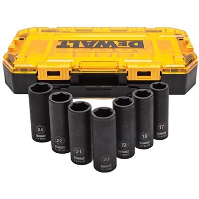 Zestaw 7 nasadek udarowych DEWALT DWMT74737 - 1/2" napęd, metryczny Zestaw 7 nasadek udarowych DEWALT DWMT74737 - 1/2" napęd, metryczny