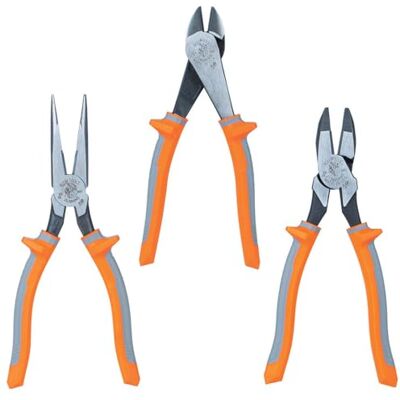 KLEIN TOOLS 9420R Juego de alicates aislados de 1000 V con alicates de punta larga, alicates de corte lateral y alicates de corte diagonal, 3 piezas KLEIN TOOLS 9420R Juego de alicates aislados de 1000 V con alicates de punta larga, alicates de corte lateral y alicates de corte diagonal, 3 piezas