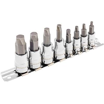 Powerbuilt 240094 8-częściowy zestaw metrycznych nasadek sześciokątnych Zeon do użytku do uszkodzonych elementów złącznych, standardowe, zardzewiałe, zaokrąglone śruby, rozmiar od 3 mm do 10 mm Powerbuilt 240094 8-częściowy zestaw metrycznych nasadek sześciokątnych Zeon do użytku do uszkodzonych elementów złącznych, standardowe, zardzewiałe, zaokrąglone śruby, rozmiar od 3 mm do 10 mm