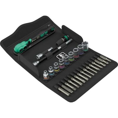 Wera Zestaw z grzechotką 1/4" Zyklop Comfort 8100 SA 15, z przełącznikiem zmiany kierunku pracy, calowy, 28 części Wera Zestaw z grzechotką 1/4" Zyklop Comfort 8100 SA 15, z przełącznikiem zmiany kierunku pracy, calowy, 28 części
