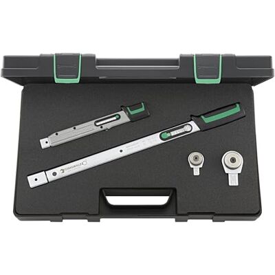 Stahlwille Zestaw kluczy dynamometrycznych 4-częściowy 8-200 N·m z grzechotką 3/8" + 1/2" w pudełku z tworzywa sztucznego Made in Germany Stahlwille Zestaw kluczy dynamometrycznych 4-częściowy 8-200 N·m z grzechotką 3/8" + 1/2" w pudełku z tworzywa sztucznego Made in Germany