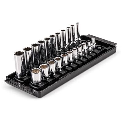 TEKTON 1/4 cala napęd 12-punktowy zestaw gniazd z szynami, 22-częściowy (5/32-9/16") SHD90213 TEKTON 1/4 cala napęd 12-punktowy zestaw gniazd z szynami, 22-częściowy (5/32-9/16") SHD90213