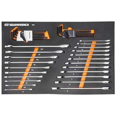 GEARWRENCH 86528 Zestaw kluczy SAE/metrycznych i sześciokątnych z 90-zębową grzechotką, 44-części GEARWRENCH 86528 Zestaw kluczy SAE/metrycznych i sześciokątnych z 90-zębową grzechotką, 44-części