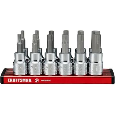 Craftsman Zestaw nasadek z serii V, Hex SAE i MM, napęd 3/8 cala, 12-częściowy (CMMT17735V) Craftsman Zestaw nasadek z serii V, Hex SAE i MM, napęd 3/8 cala, 12-częściowy (CMMT17735V)
