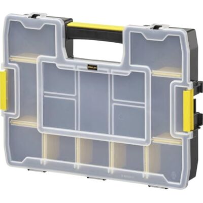 Stanley Tools Organizer SortMaster Junior pusty (skrzynka asortymentowa z tworzywa sztucznego z możliwością układania w stos, z 14 indywidualnie dopasowanymi przegródkami na małe części i narzędzia) 1 Stanley Tools Organizer SortMaster Junior pusty (skrzynka asortymentowa z tworzywa sztucznego z możliwością układania w stos, z 14 indywidualnie dopasowanymi przegródkami na małe części i narzędzia) 1