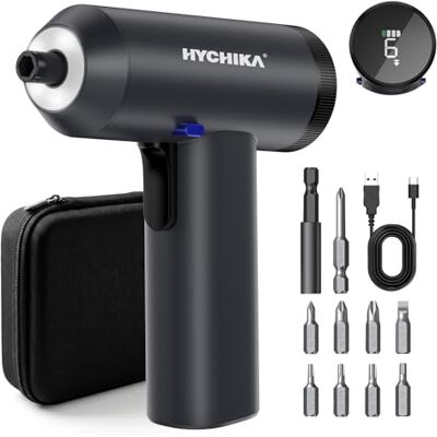 HYCHIKA BETTER TOOLS FOR BETTER LIFE HYCHIKA Wkrętak elektryczny, wkrętarka elektryczna 6 N m z wyświetlaczem LCD, 7 ustawień momentu obrotowego, bateria 2200 mAh, światło LED odpowiednie do naprawy mebli i domu HYCHIKA BETTER TOOLS FOR BETTER LIFE HYCHIKA Wkrętak elektryczny, wkrętarka elektryczna 6 N m z wyświetlaczem LCD, 7 ustawień momentu obrotowego, bateria 2200 mAh, światło LED odpowiednie do naprawy mebli i domu