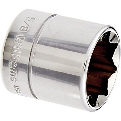Williams JHWBD-820 SuperTorque 3/8-calowy napęd płytkie 8-punktowe gniazdo 5/8-calowe z otworami na przeguby, chromowane wykończenie Williams JHWBD-820 SuperTorque 3/8-calowy napęd płytkie 8-punktowe gniazdo 5/8-calowe z otworami na przeguby, chromowane wykończenie
