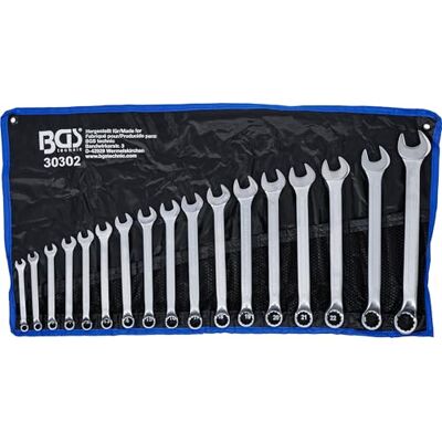 BGS 30302 Zestaw kluczy płasko-oczkowych wygiętych 8 27 mm 17 szt. BGS 30302 Zestaw kluczy płasko-oczkowych wygiętych 8 27 mm 17 szt.
