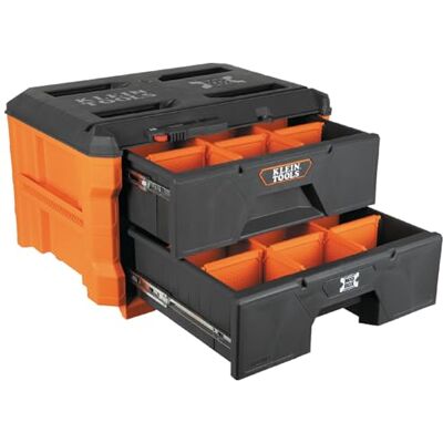 KLEIN TOOLS 54822MB MODbox 2-szufladowa skrzynka narzędziowa, modułowy system przechowywania narzędzi, wytrzymałe prowadnice z łożyskami kulkowymi, 16 przegródek, nośność 22,7 kg KLEIN TOOLS 54822MB MODbox 2-szufladowa skrzynka narzędziowa, modułowy system przechowywania narzędzi, wytrzymałe prowadnice z łożyskami kulkowymi, 16 przegródek, nośność 22,7 kg