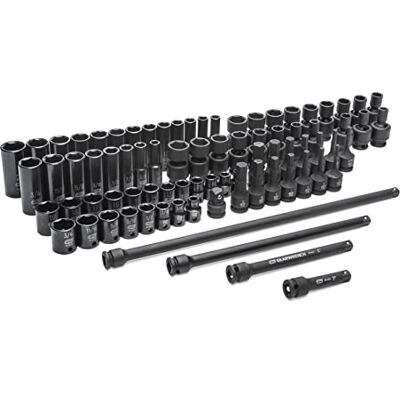 GEARWRENCH 80-częściowy zestaw nasadek udarowych 3/20.3 cm Standard & Deep SAE/MM Master Impact 89093 GEARWRENCH 80-częściowy zestaw nasadek udarowych 3/20.3 cm Standard & Deep SAE/MM Master Impact 89093