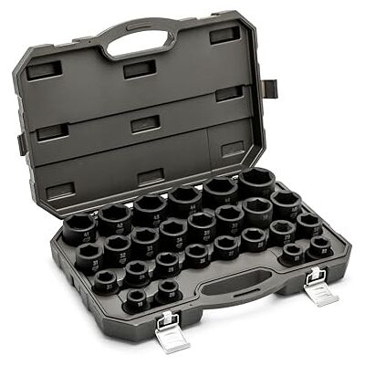 GEARWRENCH 26-częściowy zestaw nasadek udarowych 3/10.2 cm 6-punktowy metryczny 19mm-50mm 84031 GEARWRENCH 26-częściowy zestaw nasadek udarowych 3/10.2 cm 6-punktowy metryczny 19mm-50mm 84031