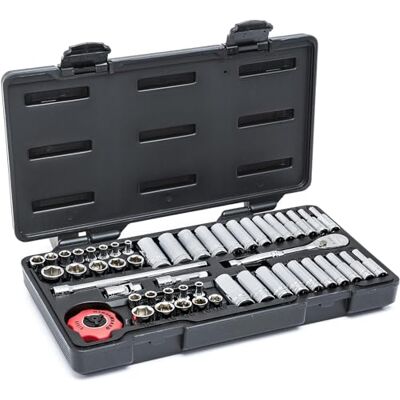GEARWRENCH 1/4" napęd standardowy i głęboki SAE/zestaw narzędzi do mechaniki metrycznej, 51 szt., 6-punktowy 80300 GEARWRENCH 1/4" napęd standardowy i głęboki SAE/zestaw narzędzi do mechaniki metrycznej, 51 szt., 6-punktowy 80300