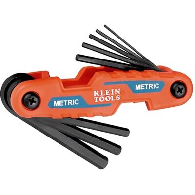 KLEIN TOOLS 70540M Kompaktowy składany zestaw kluczy sześciokątnych, 8-kluczowe rozmiary metryczne od 1,5 mm do 8 mm, wytrzymałość przemysłowa stal stopowa poddana obróbce cieplnej KLEIN TOOLS 70540M Kompaktowy składany zestaw kluczy sześciokątnych, 8-kluczowe rozmiary metryczne od 1,5 mm do 8 mm, wytrzymałość przemysłowa stal stopowa poddana obróbce cieplnej