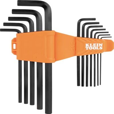 KLEIN TOOLS LS12 12-częściowy zestaw kluczy sześciokątnych z długim ramieniem, SAE, poddane obróbce cieplnej, klucze w stylu L rozmiary od 1/16 cala do 3/8 cala, etui typu Twist-to-Lock KLEIN TOOLS LS12 12-częściowy zestaw kluczy sześciokątnych z długim ramieniem, SAE, poddane obróbce cieplnej, klucze w stylu L rozmiary od 1/16 cala do 3/8 cala, etui typu Twist-to-Lock