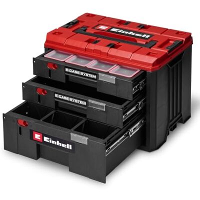 Einhell Oryginalna walizka z szufladami E-Case ( E-Case System, 41,5 x 25 x 28 cm, maks. obciążenie 60 kg, 2 x szuflady o wysokości 5,5 cm, 1 x szuflada o wysokości 12,5 cm, uchwyt do noszenia) Einhell Oryginalna walizka z szufladami E-Case ( E-Case System, 41,5 x 25 x 28 cm, maks. obciążenie 60 kg, 2 x szuflady o wysokości 5,5 cm, 1 x szuflada o wysokości 12,5 cm, uchwyt do noszenia)