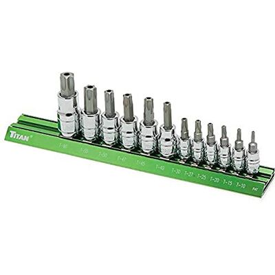 Titan 16121 zestaw bitów Torx odporny na tłoki, 12-częściowy Titan 16121 zestaw bitów Torx odporny na tłoki, 12-częściowy