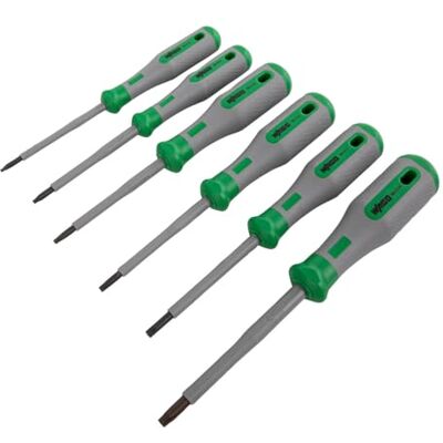 Wago Zestaw wkrętaków VDE 1000 V, izolowany uchwyt dwukomponentowy, zestaw 6-częściowy, Torx® (T) Wago Zestaw wkrętaków VDE 1000 V, izolowany uchwyt dwukomponentowy, zestaw 6-częściowy, Torx® (T)