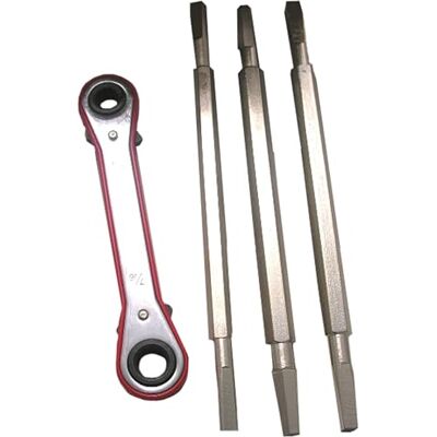 LASCO 13-2111 Zestaw do usuwania metalowych siedzeń, 3 narzędzia do usuwania, plus grzechotka LASCO 13-2111 Zestaw do usuwania metalowych siedzeń, 3 narzędzia do usuwania, plus grzechotka
