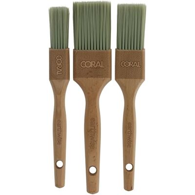 CORAL 31857 Earthwise 3-częściowy zestaw pędzli do malowania z ekologicznym drewnianym uchwytem FSC i delikatnymi włóknami 2,5 cm, 3,8 cm, 5 cm CORAL 31857 Earthwise 3-częściowy zestaw pędzli do malowania z ekologicznym drewnianym uchwytem FSC i delikatnymi włóknami 2,5 cm, 3,8 cm, 5 cm