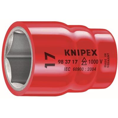 KNIPEX 98 37 17 3/8 1000 V izolowane gniazdo sześciokątne 17 mm KNIPEX 98 37 17 3/8 1000 V izolowane gniazdo sześciokątne 17 mm