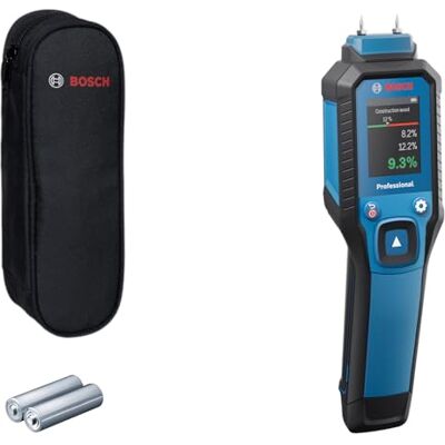 Bosch Professional Wilgotnościomierz GMP 1-13 (z pinami, mierzy 37 rodzajów drewna i 10 rodzajów materiałów budowlanych, IP65, wyświetlacz LCD o wysokim kontraście, 2 baterie AA, pokrowiec) Bosch Professional Wilgotnościomierz GMP 1-13 (z pinami, mierzy 37 rodzajów drewna i 10 rodzajów materiałów budowlanych, IP65, wyświetlacz LCD o wysokim kontraście, 2 baterie AA, pokrowiec)