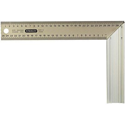 Stanley Kątownik stolarski (300 mm szerokości, 200 mm długości, prążkowany uchwyt aluminiowy, ostrze ze stali nierdzewnej, kąt 45°) 1-45-686 Stanley Kątownik stolarski (300 mm szerokości, 200 mm długości, prążkowany uchwyt aluminiowy, ostrze ze stali nierdzewnej, kąt 45°) 1-45-686