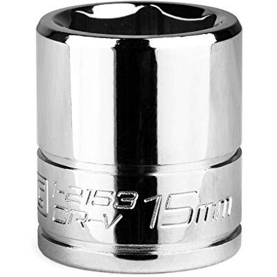Capri Tools Płytkie gniazdo 15 mm, napęd 1/4 cala, 6-punktowy, metryczny Capri Tools Płytkie gniazdo 15 mm, napęd 1/4 cala, 6-punktowy, metryczny
