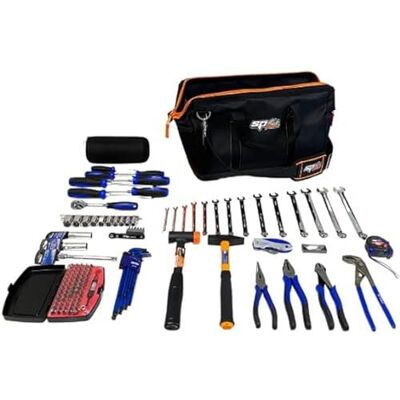 SP Tools SP-BAG1 W pełni wyposażona torba narzędziowa 132 części Uchwyt na narzędzia, wytrzymała tkanina i formowana wodoodporna podstawa, odpinany i regulowany pasek na ramię Skrzynki i torby SP Tools SP-BAG1 W pełni wyposażona torba narzędziowa 132 części Uchwyt na narzędzia, wytrzymała tkanina i formowana wodoodporna podstawa, odpinany i regulowany pasek na ramię Skrzynki i torby