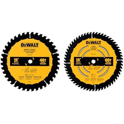 DeWalt 10" 40T / 60T zestaw combo ogólnego przeznaczenia (DWA110CMB) DeWalt 10" 40T / 60T zestaw combo ogólnego przeznaczenia (DWA110CMB)