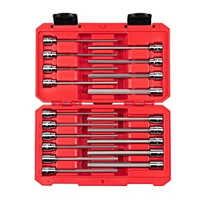 TEKTON Zestaw nasadek sześciokątnych 3/8 cala, 19-częściowy (1/8-3/20.3 cm, 3-10 mm) SHB91315 TEKTON Zestaw nasadek sześciokątnych 3/8 cala, 19-częściowy (1/8-3/20.3 cm, 3-10 mm) SHB91315