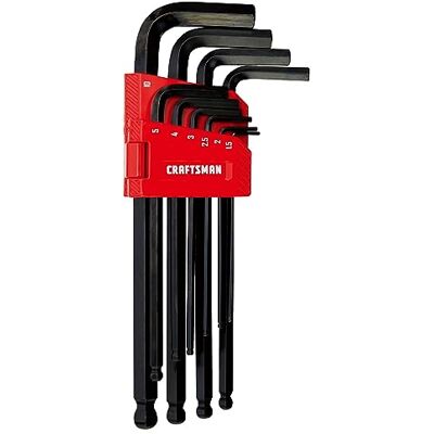 Craftsman Zestaw kluczy imbusowych z końcówką kulową, mm, 10-częściowy (CMHT26029) Craftsman Zestaw kluczy imbusowych z końcówką kulową, mm, 10-częściowy (CMHT26029)