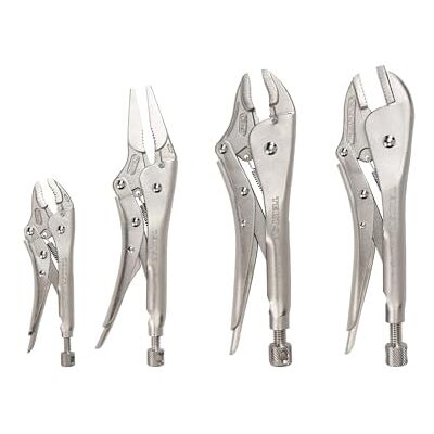 TEKTON Locking Pliers Set, 4-Piece (Straight Jaw, Curved Jaw, Long Nose) PLK99902 TEKTON Locking Pliers Set, 4-Piece (Straight Jaw, Curved Jaw, Long Nose) PLK99902