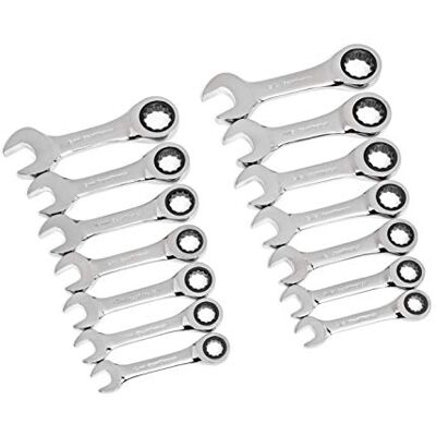 GEARWRENCH 14 szt. 12-punktowy zestaw kluczy płasko-oczkowych SAE/metryczny zestaw kluczy płasko-oczkowych 85206 GEARWRENCH 14 szt. 12-punktowy zestaw kluczy płasko-oczkowych SAE/metryczny zestaw kluczy płasko-oczkowych 85206