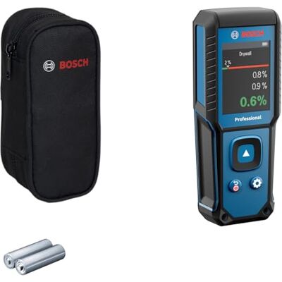 Bosch Professional Wilgotnościomierz GMM 1-15 bez pinów (nieinwazyjny, mierzy 37 rodzajów drewna i 10 rodzajów materiałów budowlanych, stopień ochrony IP65, 2 baterie AA, pokrowiec) Bosch Professional Wilgotnościomierz GMM 1-15 bez pinów (nieinwazyjny, mierzy 37 rodzajów drewna i 10 rodzajów materiałów budowlanych, stopień ochrony IP65, 2 baterie AA, pokrowiec)