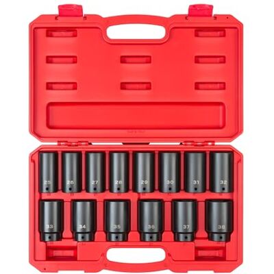 TEKTON 6-punktowy zestaw nasadek udarowych o głębokości 1/2", 14-częściowy (25-38 mm) SID92333 TEKTON 6-punktowy zestaw nasadek udarowych o głębokości 1/2", 14-częściowy (25-38 mm) SID92333